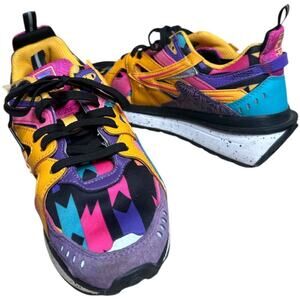 Fila Sandenal Rainbow Multicolor Leather Lace Up Fashion Sneakers Women's Size 7